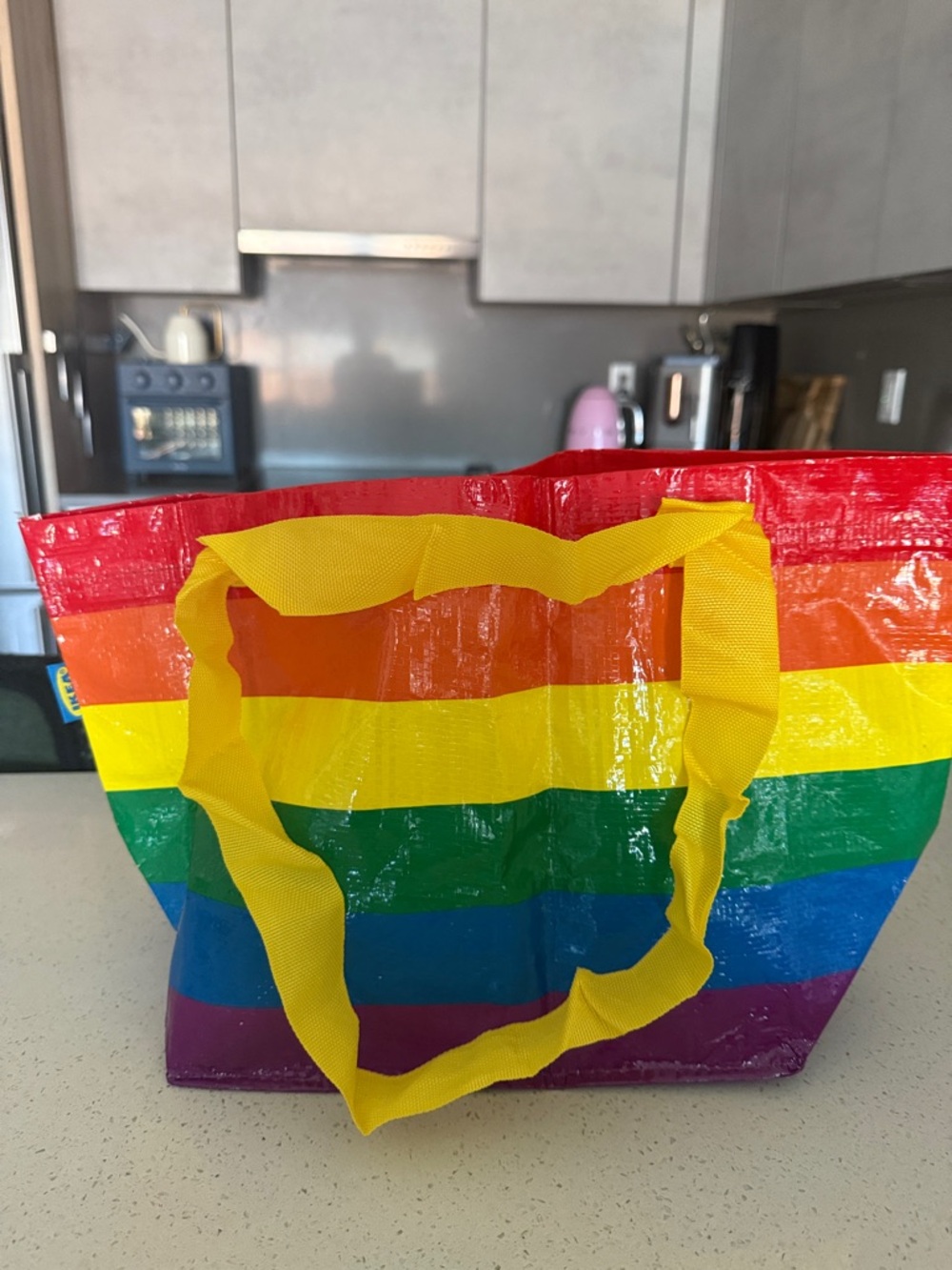 IKEA Rainbow Striped Tote Bag